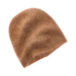 Amicale Cashmere Brushed Slouch Cashmere Beanie, Brown